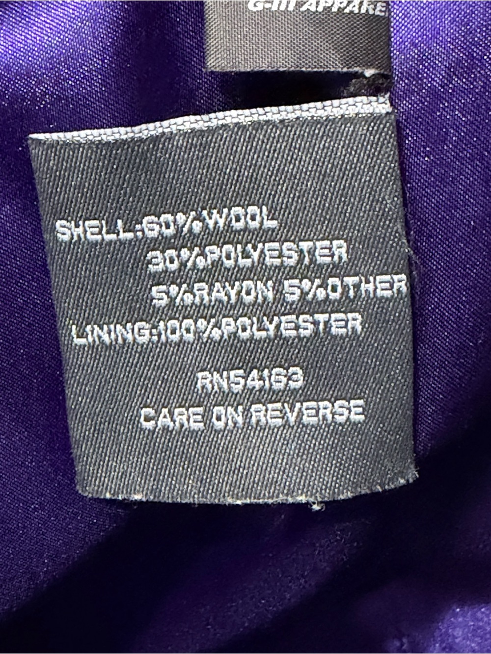 Kenneth Cole Reaction Black Wool Blend Fit & Flare Coat Purple Lining - Picture 8 of 9